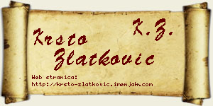 Krsto Zlatković vizit kartica